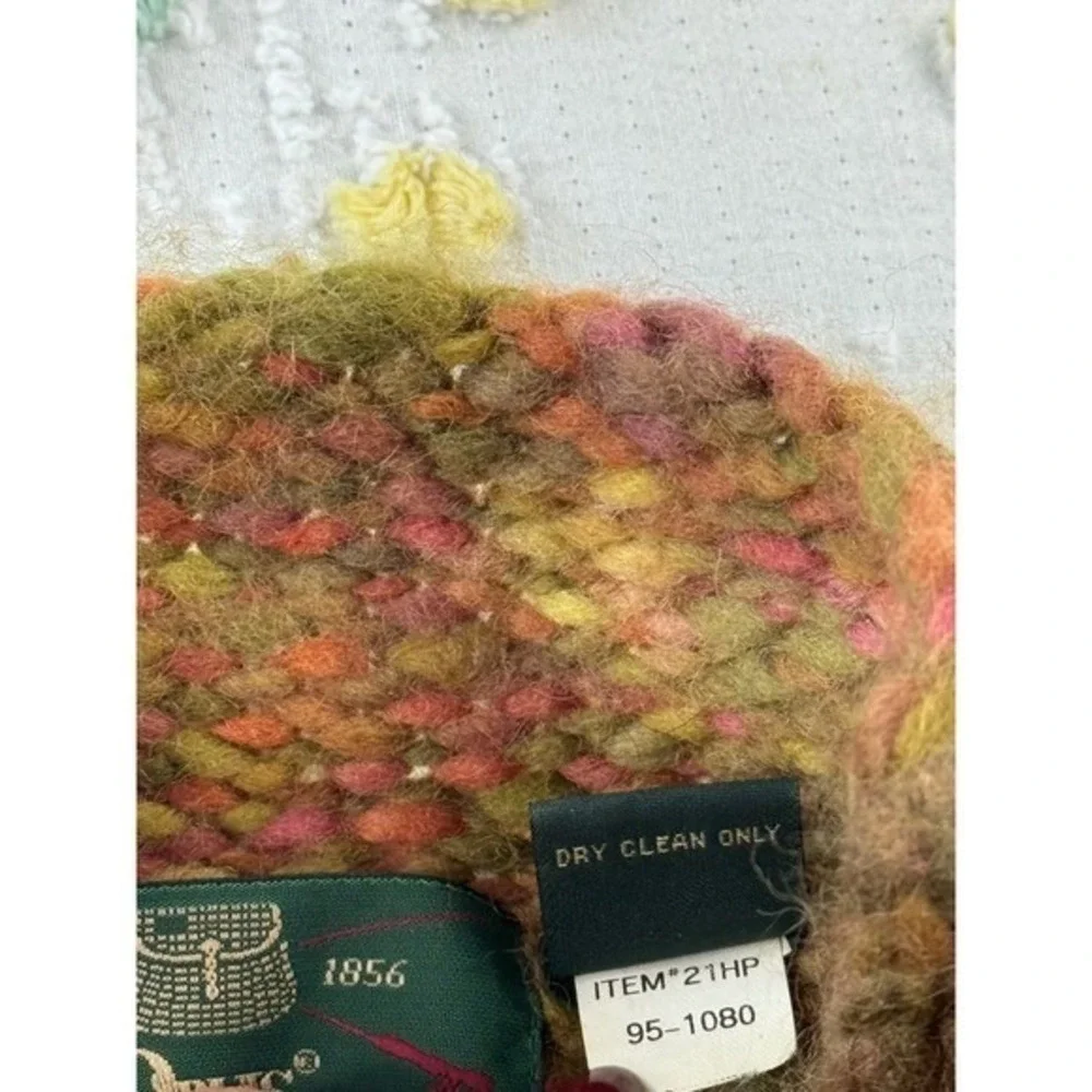 Orvis Womens L 100% Wool Chunky Knit Mock Neck Sweater Multicolor Space Dye 21HP